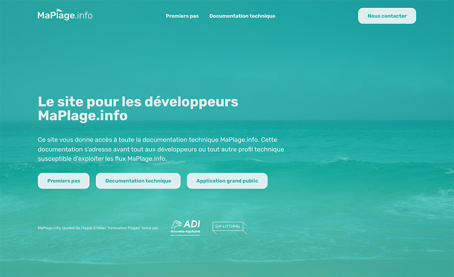 page d'accueil du site dev.maplage.info