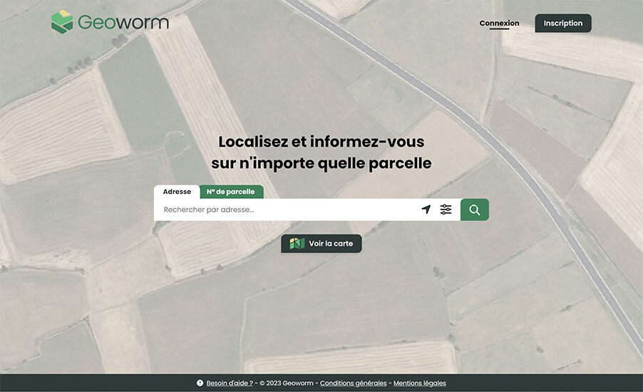 page d'accueil du site Geoworm